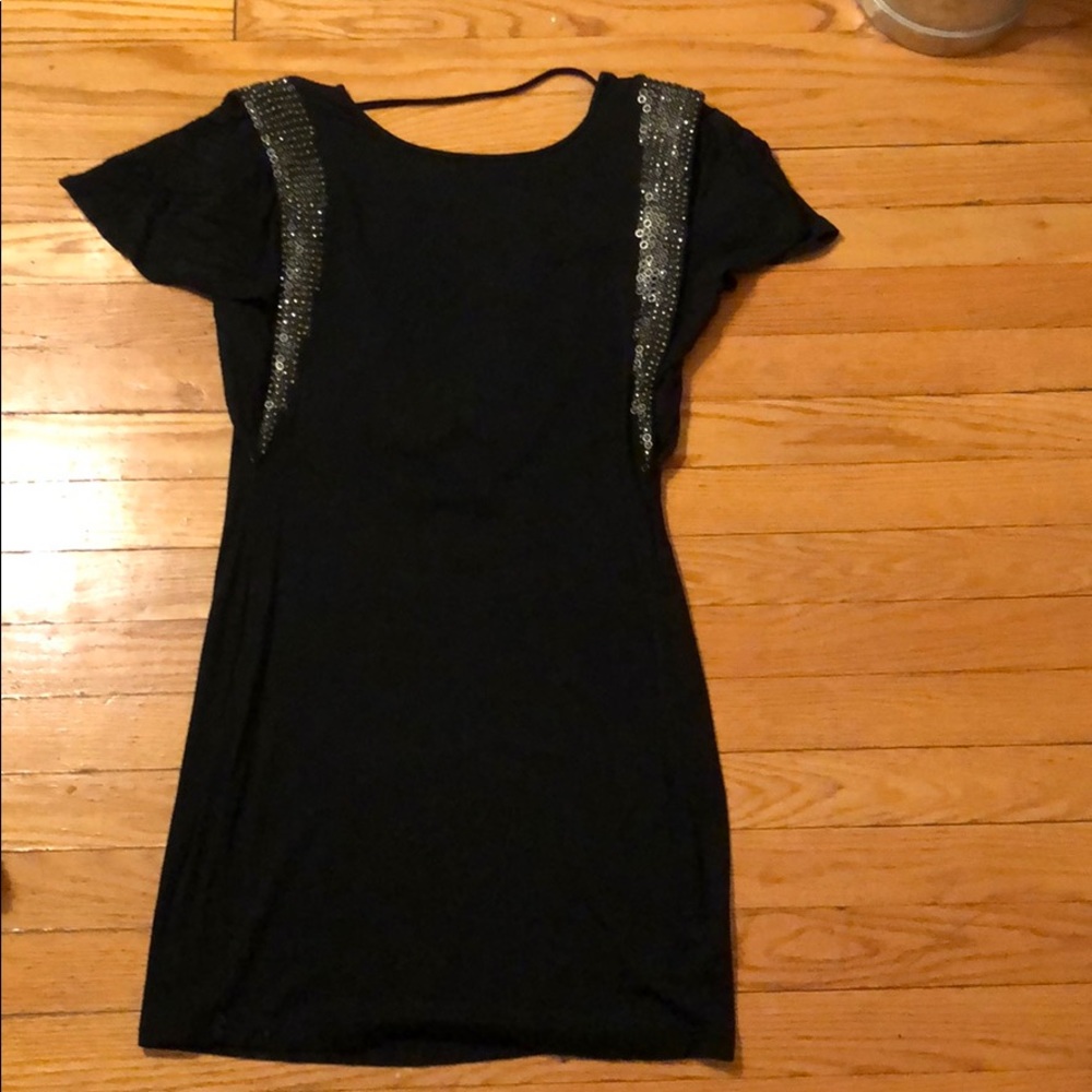Sequence black tunic/dress open back
